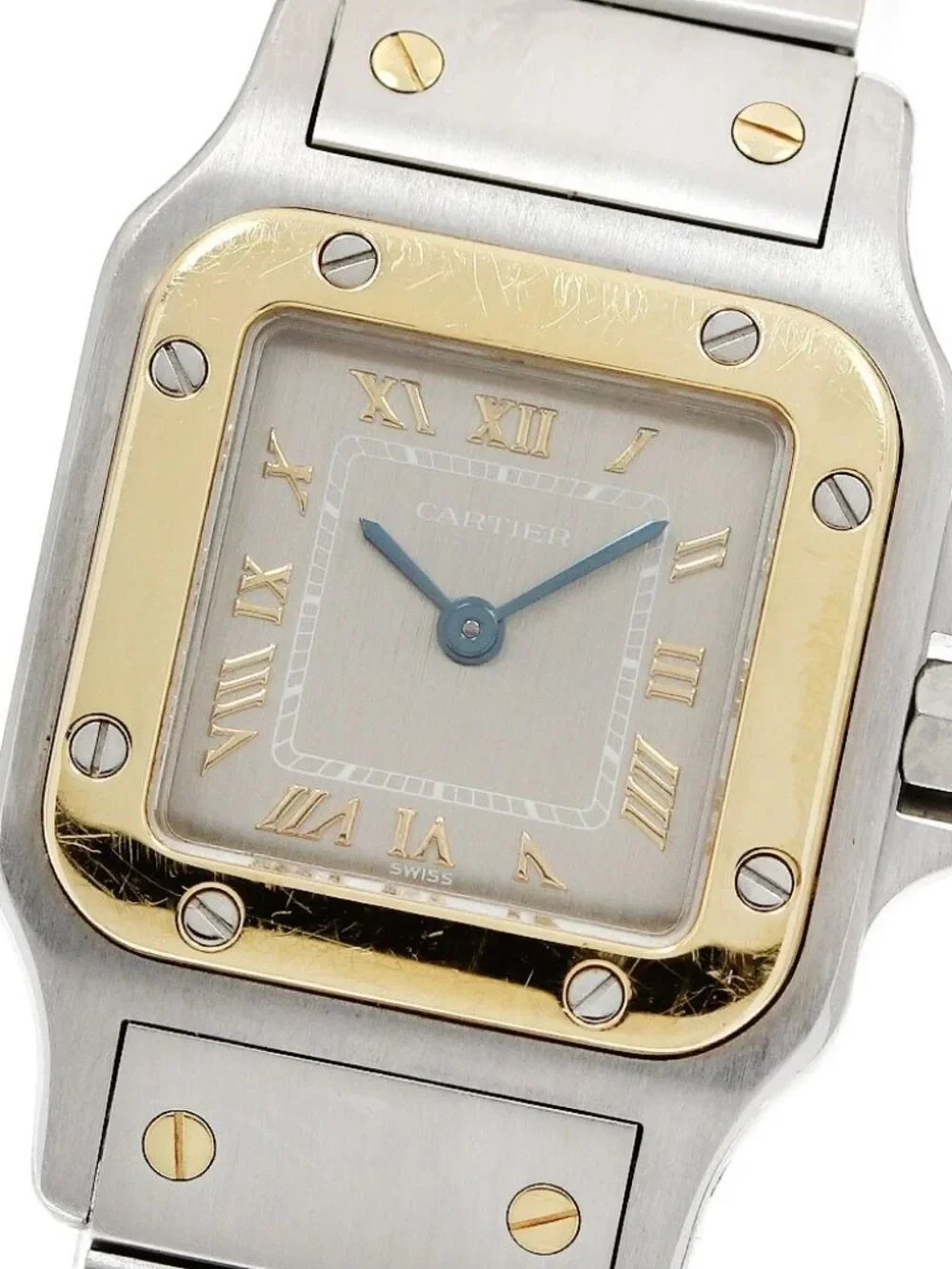 CARTIER Santos Garbe SM YG bezel Gray Dial Quartz Ladies Watch_965640